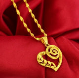 Sand Gold Jewelry Dragon and Phoenix Four-piece Set Valentine Gift