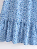 Floral Print Ruffled Sling Dress Women