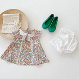 Toddler Girls Floral Tops White Bloomer set