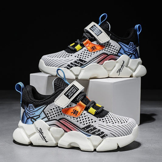 Spring New Boys Fly Woven Mesh Lightweight Sneakers