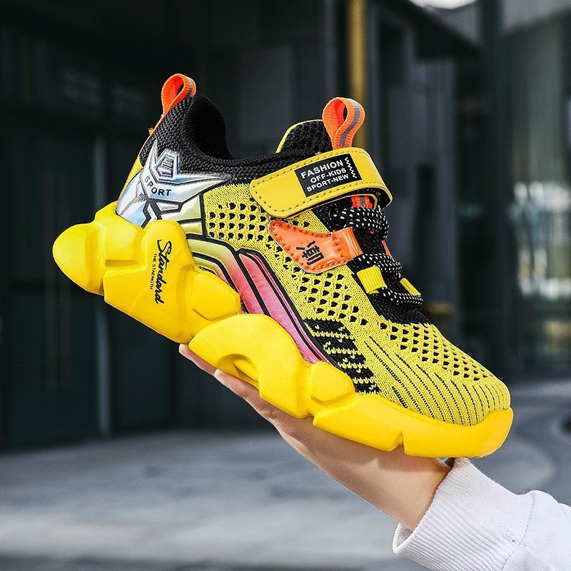 Spring New Boys Fly Woven Mesh Lightweight Sneakers
