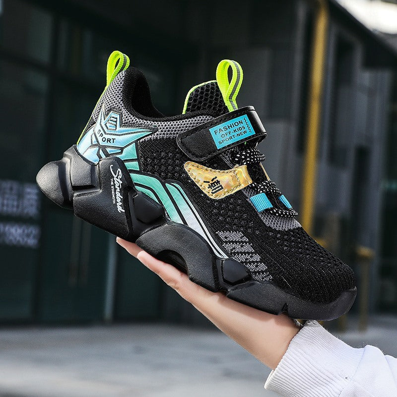 Spring New Boys Fly Woven Mesh Lightweight Sneakers