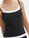 Faux Layered Square Neck Cropped Cami