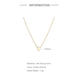 S925 Sterling Silver Simple Heart-shaped Diamond Necklace Valentine's Day Gift