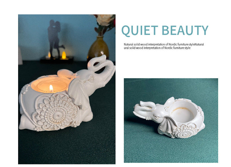Animal Elephant Resin Candlestick Dining Table Study Decorations Decoration Wax