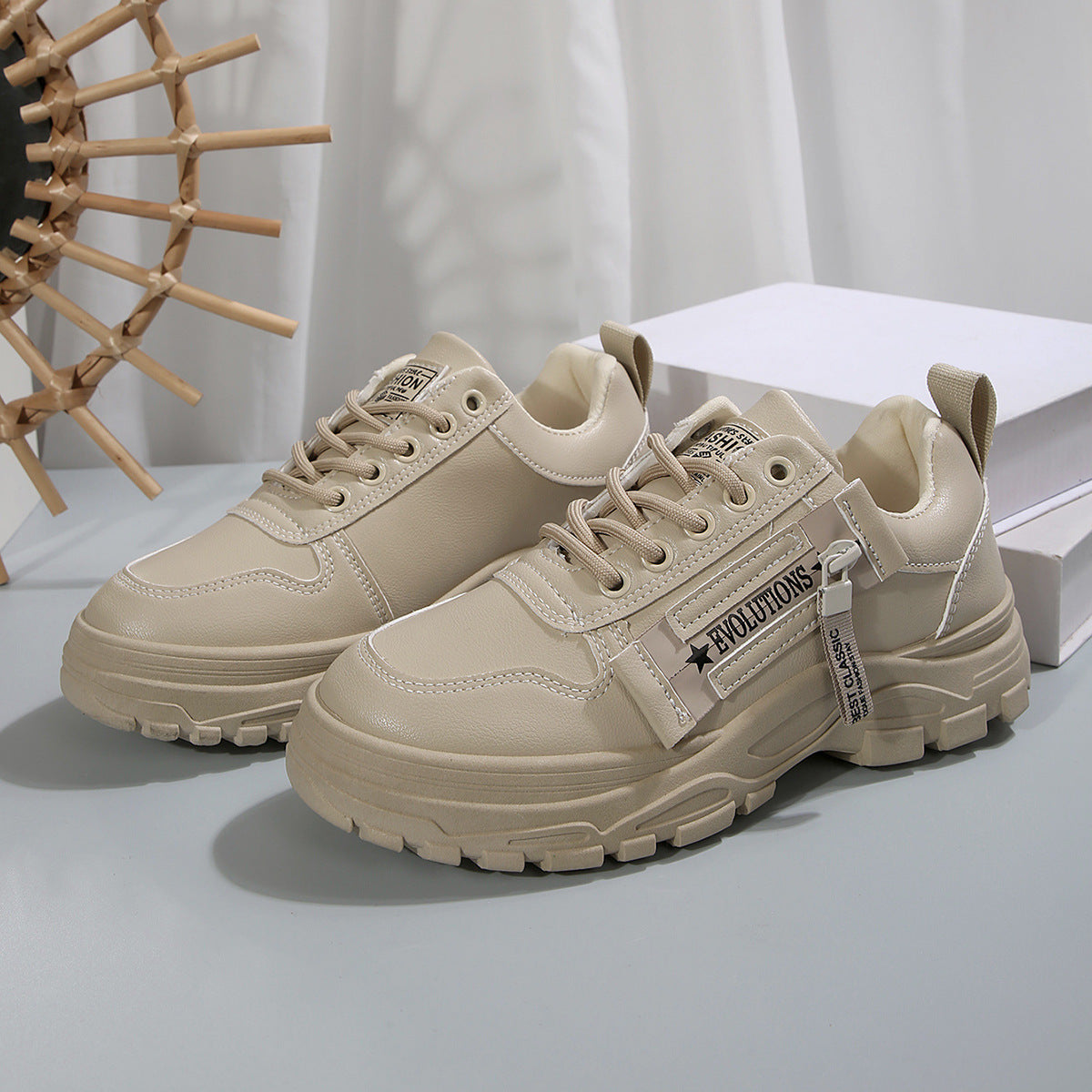 Women Shoes - Thick-soled Round-Toe Casual Women Sneakers