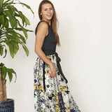 Sleeveless handkerchief woven skirt maxi dress
