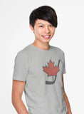 Vintage Canada Maple Leaf T-Shirt Youth Distressed Graphic Tee for Hockey Fans