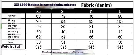 Short Shirt Double Breasted Culottes Denim Suit Women