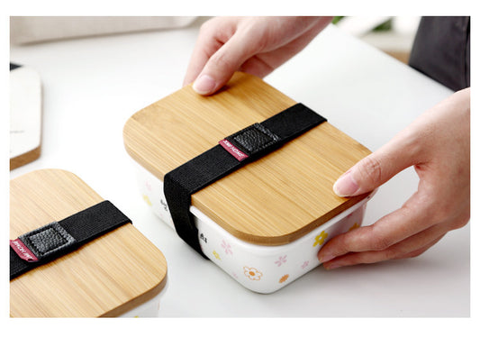 Ceramic Japanese refrigerator storage box fruit box microwave lunch box lunch box with lid