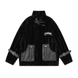 Thickened Motorcycle Lamb Wool Coat For Men