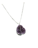 Druse Crystal Pendant on Silver Chain