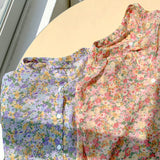 Women's Floral Chiffon Top Long Sleeve Shirt