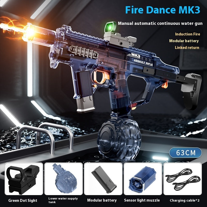 MK3 Fire And Dancing Water Gun Toy Large Capacity Cool Flashing Light