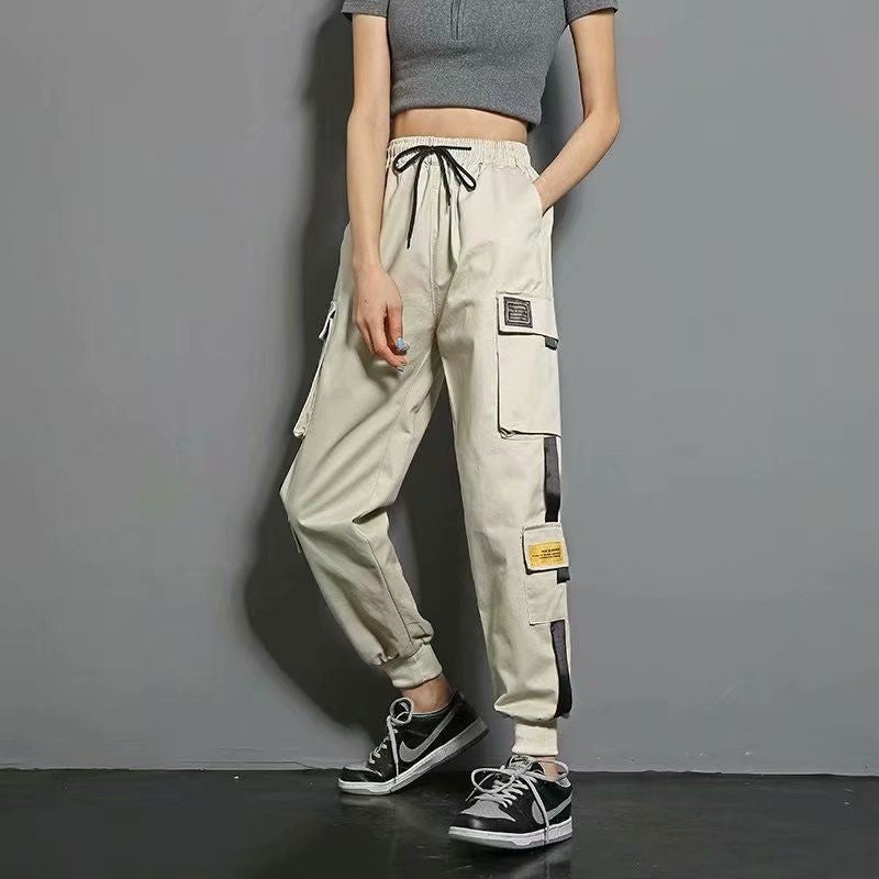 Oversized Cargo Pants Men And Women Ankle Banded Slacks High Waist Loose And Slimming