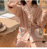 Women's Fashionable Temperament Plush Pajamas Homewear Suit