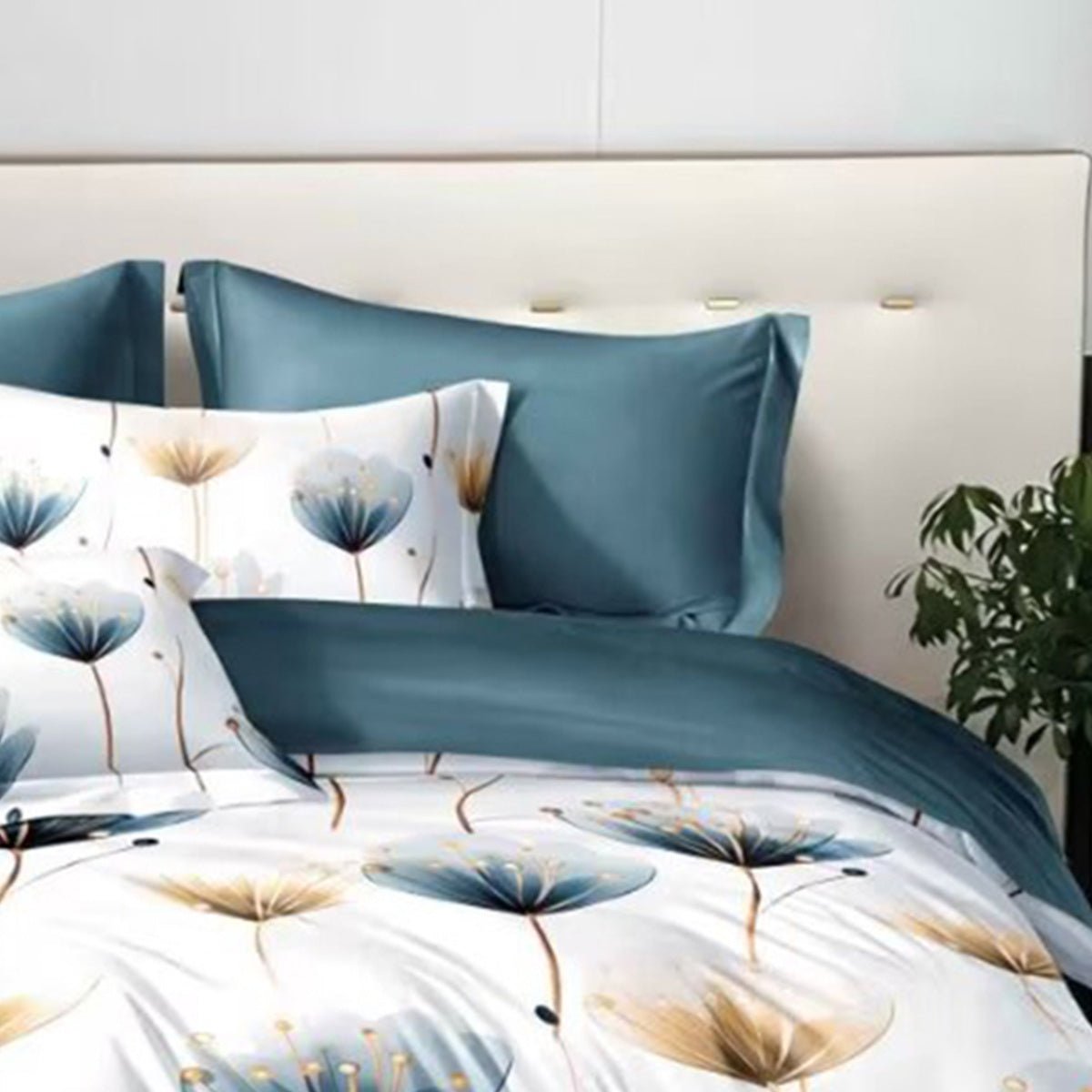 3 - piece Set Of Simple And Fresh Blue And White Floral Duvet Cover - MyStylz