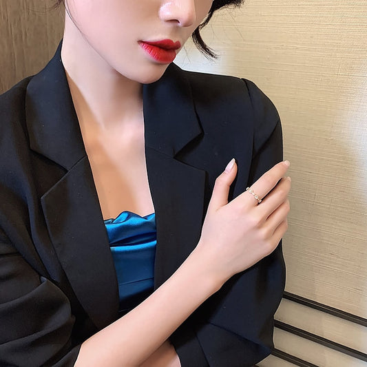 Personality small round ring female