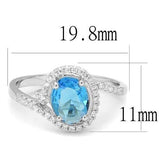 3W1393 - Rhodium 925 Sterling Silver Ring with Synthetic Spinel in