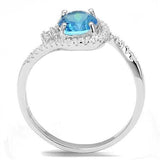 3W1393 - Rhodium 925 Sterling Silver Ring with Synthetic Spinel in