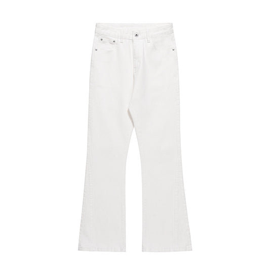 Solid Color Slightly Flared Jeans Men