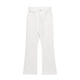 Solid Color Slightly Flared Jeans Men