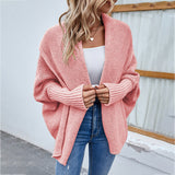 New Loose Knitted Sweater Solid Color Bat Sleeve
