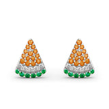 Watermelon Ear Stud Inlaid Zircon Sweet