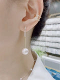 925 Silver Needle New High-End Pearl Tassel Earrings
