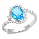 3W1393 - Rhodium 925 Sterling Silver Ring with Synthetic Spinel in