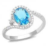 3W1393 - Rhodium 925 Sterling Silver Ring with Synthetic Spinel in