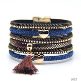 Denim Ladies Bracelet Leather Multilayer Magnetic Buckle Jewelry