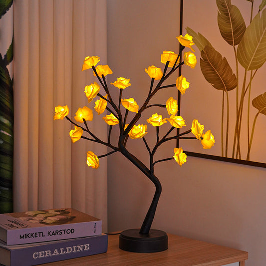 Tree Rose Lamps Fairy Desk Night Lights USB Operated