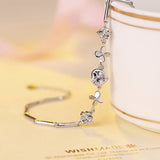 Silver Bracelet Heart-shaped Clover