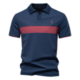 Deer Embroidered POLO Men's Lapel Short-sleeved T-shirt