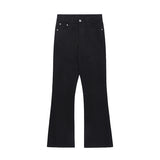 Solid Color Slightly Flared Jeans Men
