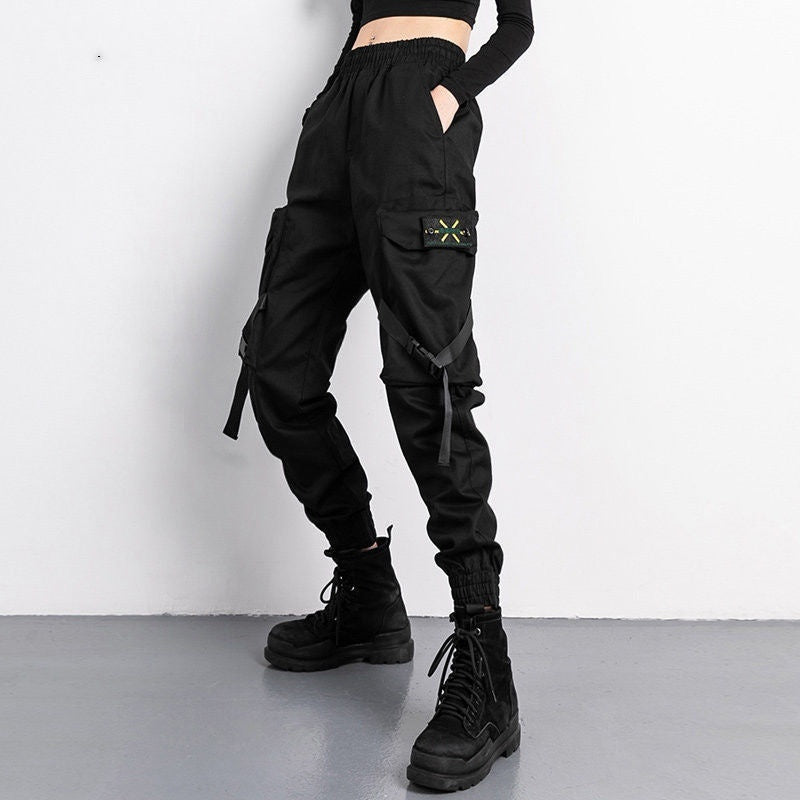 Oversized Cargo Pants Men And Women Ankle Banded Slacks High Waist Loose And Slimming