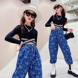 Girls' Loose Jeans Big Kids Long-sleeved Bottoming Shirt