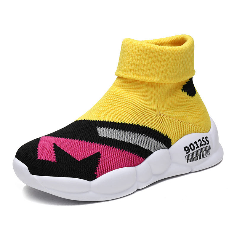 New Girls' Breathable Flying Woven Sneakers for Autumn