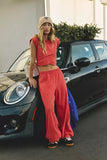 Ladies Two-piece Set Solid Color Casual Suit