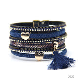 Denim Ladies Bracelet Leather Multilayer Magnetic Buckle Jewelry