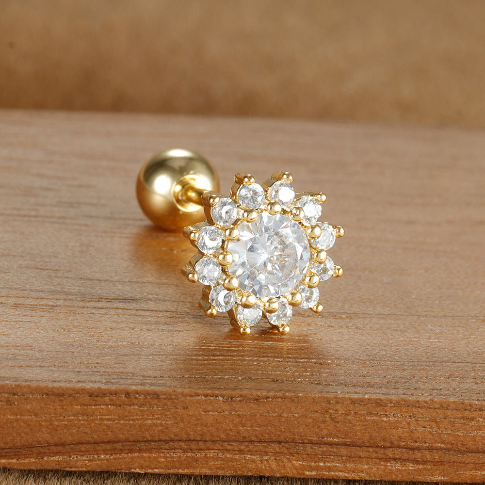 SUNFLOWER Piercing Ear Stud Screw