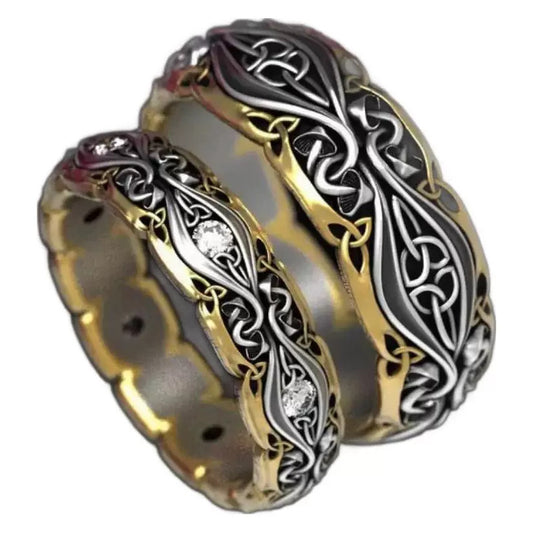 New Hollow Fashion Couple Couple Rings Retro Personality All Match Ring