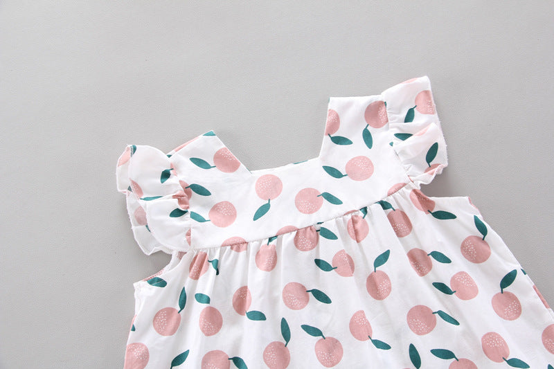 Girls' Sleeveless Vest Clothing T-shirt Two-piece Set