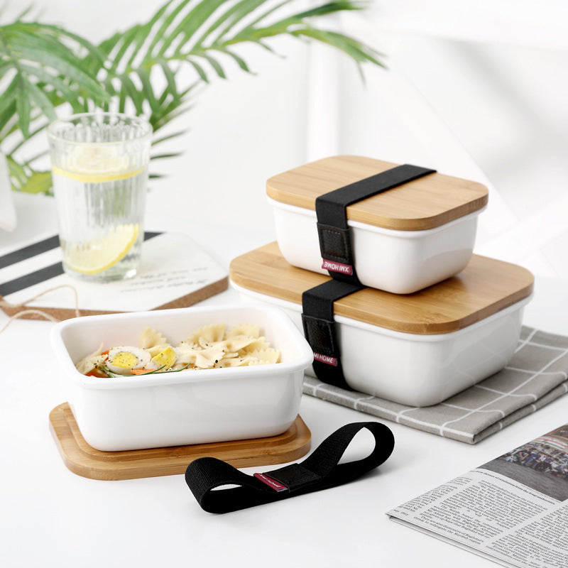 Ceramic Japanese refrigerator storage box fruit box microwave lunch box lunch box with lid