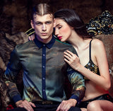 Printed Long Sleeve Floral Shirt for Men