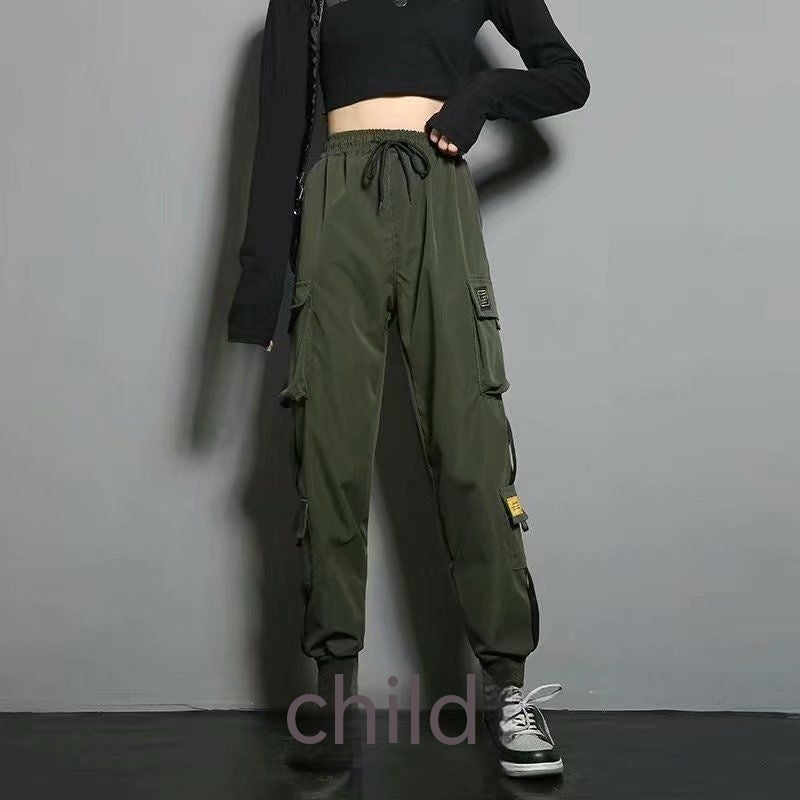Oversized Cargo Pants Men And Women Ankle Banded Slacks High Waist Loose And Slimming