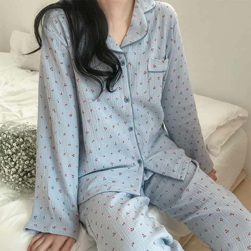 Girls Cute Cherry Fruit Pajamas Set