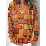Women's 3D Digital Floral Print Long Sleeve Pullover