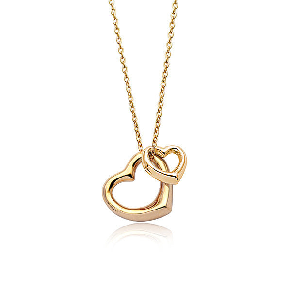 Simple gold plated heart-shaped necklace
